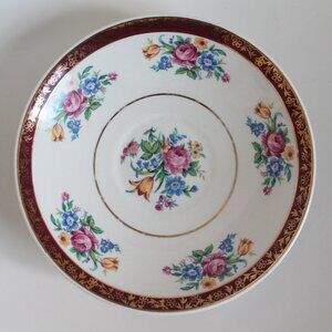 [SWINNERTONS] 3-Piece 22k Gold Tudor Rose Bowls/Saucers (Staffordshire, England)